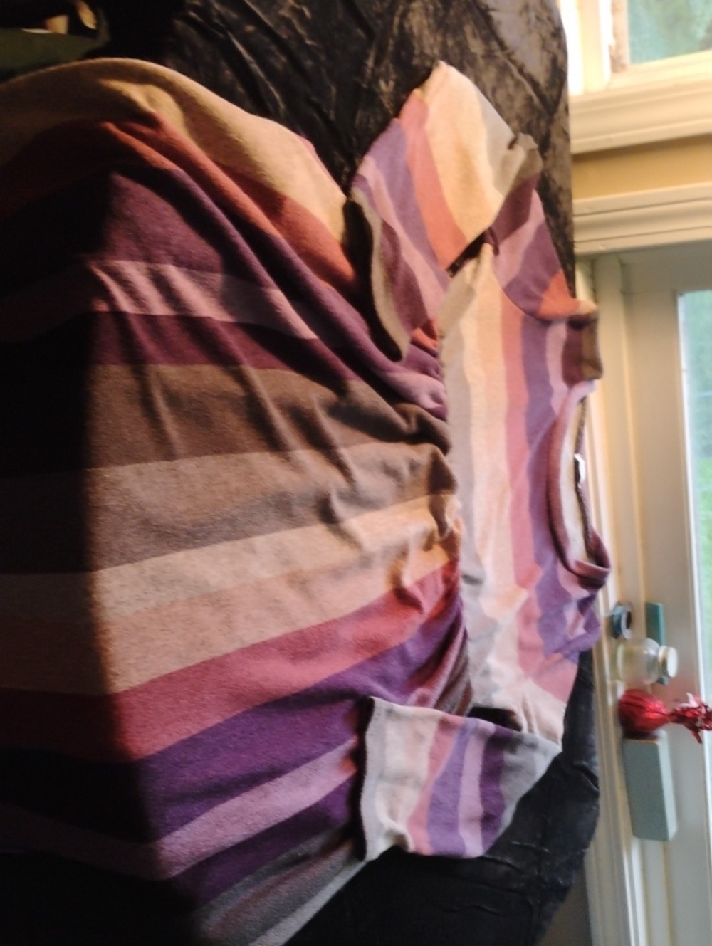 Striped Purple Gradient Knit Top - Unbranded